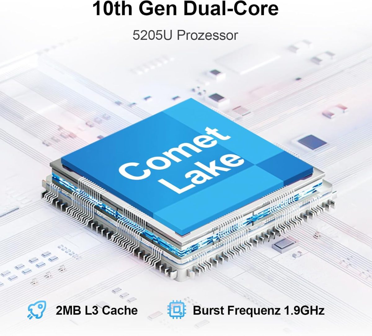 15.6 Inch Laptop with Office 365, 4GB RAM, 128GB Storage Expandable 1TB, 5205U Processor, HD Display, Windows 11 Laptops Computer, Wi-Fi 5, BT4.2, Numpad, Type-C, for Business and Students. - Image 2