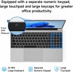 15.6 Inch Laptop with Office 365, 4GB RAM, 128GB Storage Expandable 1TB, 5205U Processor, HD Display, Windows 11 Laptops Computer, Wi-Fi 5, BT4.2, Numpad, Type-C, for Business and Students. - Image 7