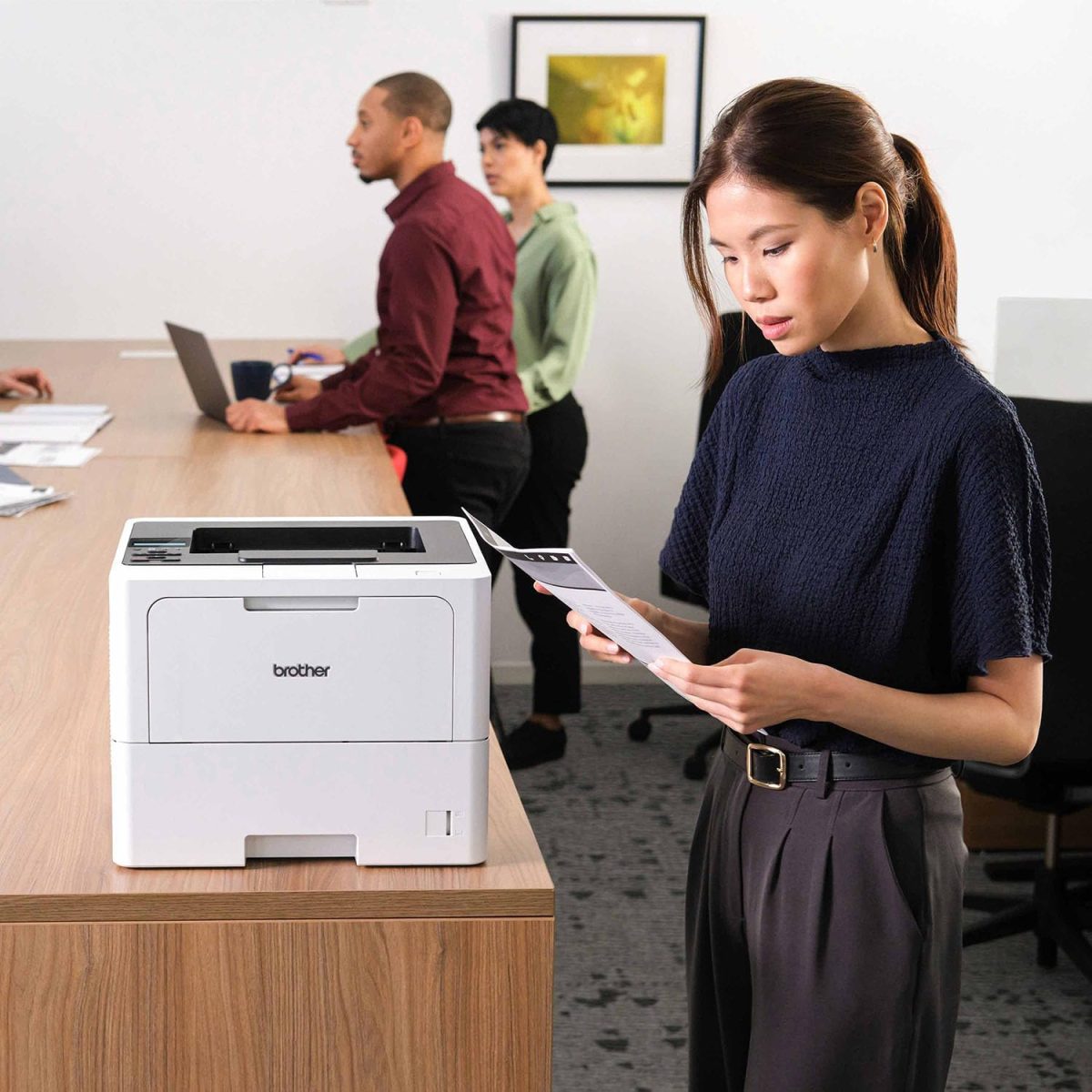 Brother HLL6210DW Business Monochrome Laser Printer with Large Paper Capacity, Wireless and Gigabit Ethernet Networking, Advanced Security Features and Mobile Printing (Renewed Premium) - Image 4