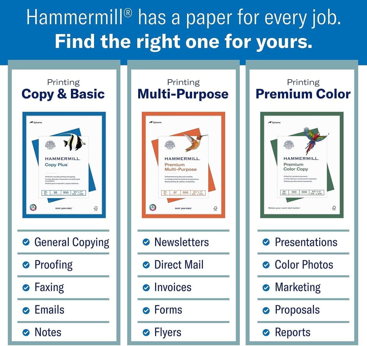 Hammermill Printer Paper, Premium Color 32 Lb Copy Paper, 8.5 x 11-1 Ream (500 Sheets) - 100 Bright, Made in the USA, 102630R - Image 4