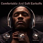 Bluetooth Headphones Over Ear, 6S Wireless Headphones Wired with 6 EQ Modes, 40 Hours Playtime Foldable HiFi Stereo Headset with Microphone, FM/TF for Cellphone/PC/Work (Black & Gold) - Image 7
