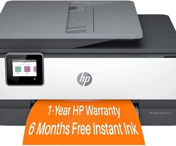 HP OfficeJet 8022e All-in-One Color Inkjet Wireless Printer Scanner Copier with 6-months Instant Ink Included Phone Computer Printers for Home Use Two-Sided Printing Scanning 1K7K6A (Renewed Premium)