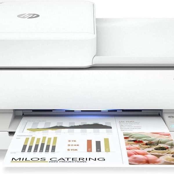 HP Envy Pro 6458 All-in-One Wireless Printer: Easy Printing, Scanning, Photo Copying, Fax Jobs, High-Yield Ink Stability, Borderless, Double-Sided Printing for Home & Office, 5SE48A (Renewed)
