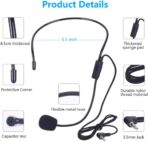 2Pcs Microphone Headset Mic, Flexible Wired Boom for Voice Amplifier, 3.5mm Connector Jack Headset Microphone for Singing, Speaking, Teachers, Coaches, Presentations, Seniors and More - Image 2