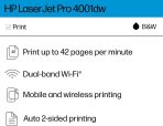 HP LaserJet Pro 4001dw Wireless Black & White Printer, Best-for-Office (2Z601F) - Image 2