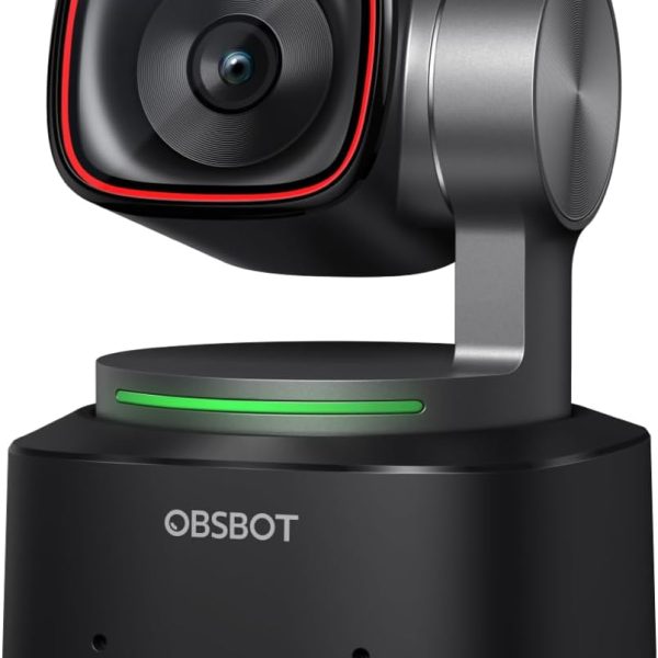 OBSBOT Tiny 2 Webcam 4K Voice Control PTZ, AI Tracking Multi-Mode & Auto Focus, Web Camera with 1/1.5" Sensor, Gesture Control, 60 FPS, HDR Light Correction, Webcam for PC, Streaming, Meeting, etc.