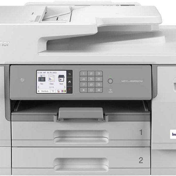 Brother INKvestment Tank Color All in One Printer for Small Business with 11 x 17 in Scanning, Wireless Printing, and Triple Layer Security - Up to 1-Year of Ink Included (MFC-J6955DW)