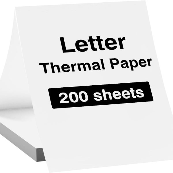 Thermal Printer Paper 200 Sheets, 8.5x11 US Letter Folding Thermal Paper for MT610 & MT888 Printer,Compatible with iDPRT/HPRT/PRT Portable Printers and Other Document Printers
