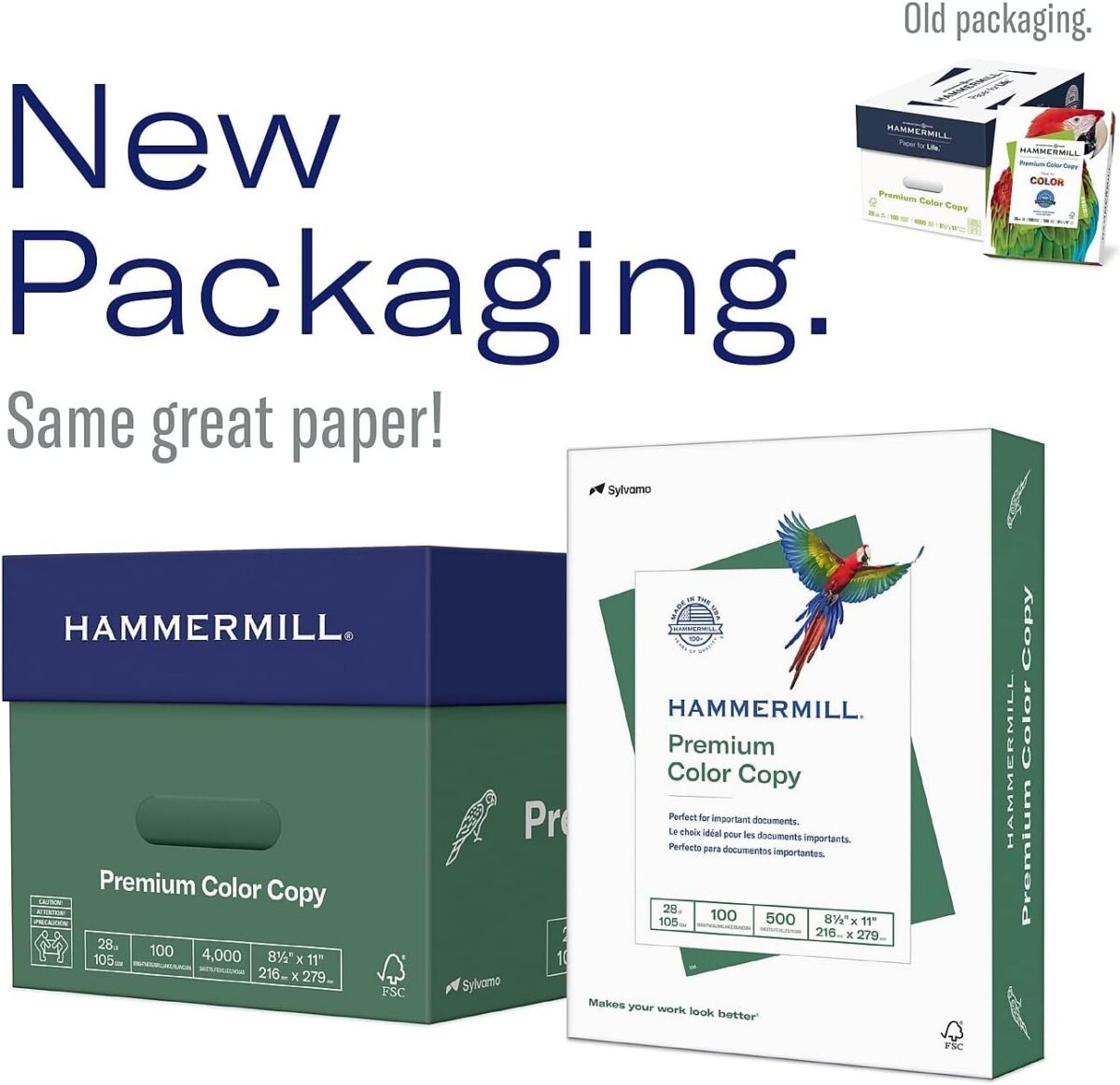 Hammermill Printer Paper, Premium Color 32 Lb Copy Paper, 8.5 x 11 - 1 Ream (500 Sheets) - 100 Bright, Made in the USA, 102630 - Image 2