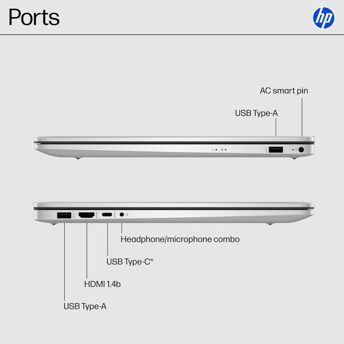 HP 17.3 inch Laptop, FHD Display, Intel Core i5-1334U, 16 GB RAM, 512 GB SSD, Intel Iris Xe Graphics, Windows 11 Home, Natural Silver, 17-cn3399nr - Image 8