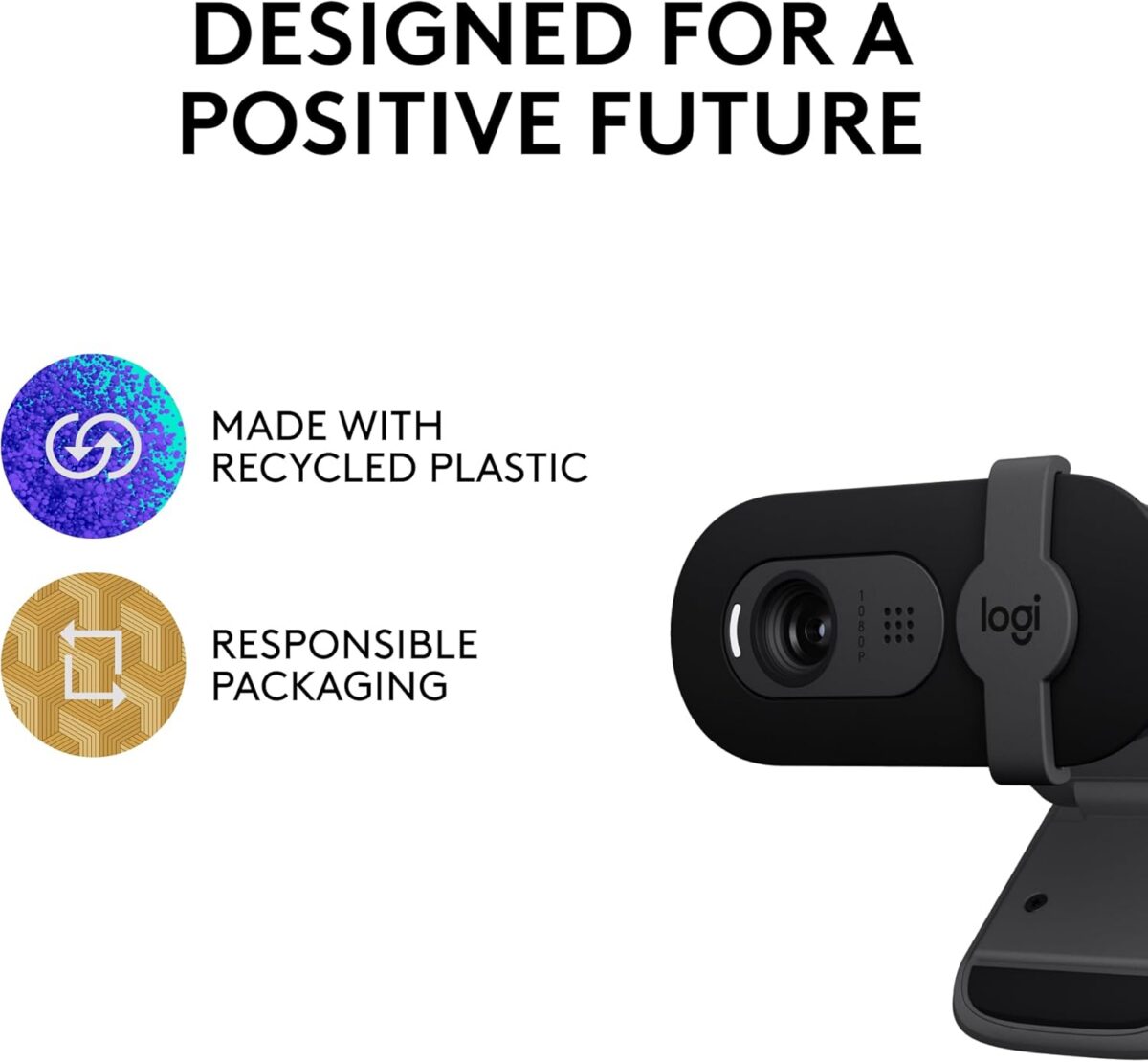 Logitech Brio 101 Full HD 1080p Webcam for Meetings, Streaming, Desktop, Laptop, PC - Built-in Mic, Shutter, USB-A, Teams, Zoom - Black - Image 8