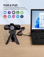 Full HD 1080P Webcam with Built-in Mic Wide Angle & Auto Focus Privacy Cover for PC/Laptop Plug & Play USB Camera Black - Image 5