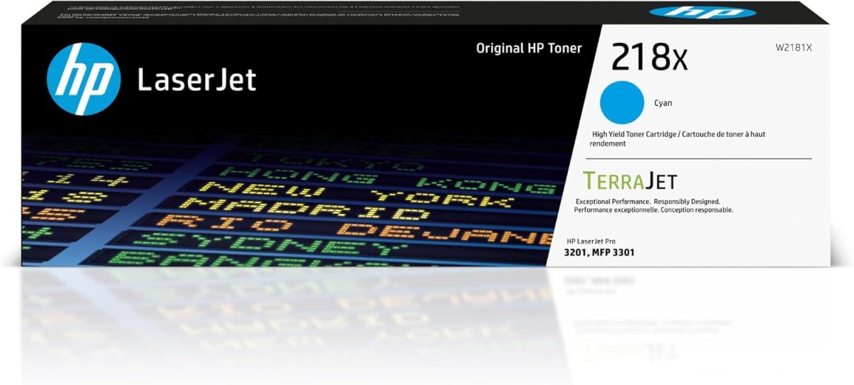 HP 218X Cyan High-Yield Toner Cartridge | Works with Color Laserjet Pro 3201, MFP 3301 Series | W2181X - Image 1