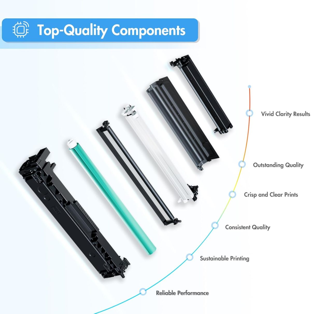 206X Toner Cartridges 4 Pack High Yield: MFP M283cdw M255dw M283fdw 206A Set Compatible Replacement for HP 206X for HP Color Laserjet Pro MFP M283fdw M283cdw M283 Printer Ink (with Chip -B/C/Y/M) - Image 8