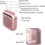 Portable Voice Amplifier for Teachers, 2200mAh Rechargeable Personal Amplifier Mic PA System Headset Microphone with Speaker for Teachers, Training, Meeting, Tour Guide, Yoga, Classroom (Rose) - Image 5