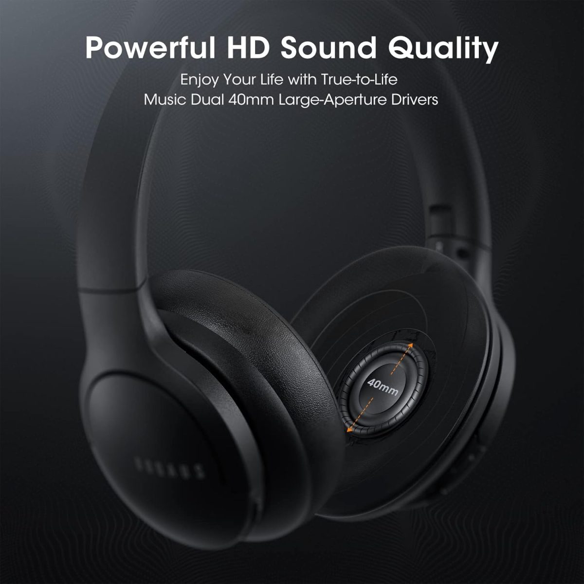 DOQAUS Over Ear Bluetooth Headphones Wireless, 90H Playtime, BT 5.4, 9 EQ Modes, HiFi Deep Bass, Movie & Sleep Mode, White Noises w/App Control, Memory Foam Cups for Travel, Gym, Workout, PC, Phone - Image 6