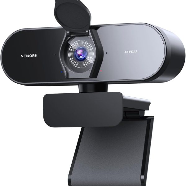 Streaming 4K Webcam with Sony Sensor, 1080P@60FPS, Fast PDAF Autofocus & Dual Mics, Auto Light Adjust, USB Plug & Play, Privacy Cover, 79° FOV – Perfect for Live Streaming, Zoom, Teams & Calls