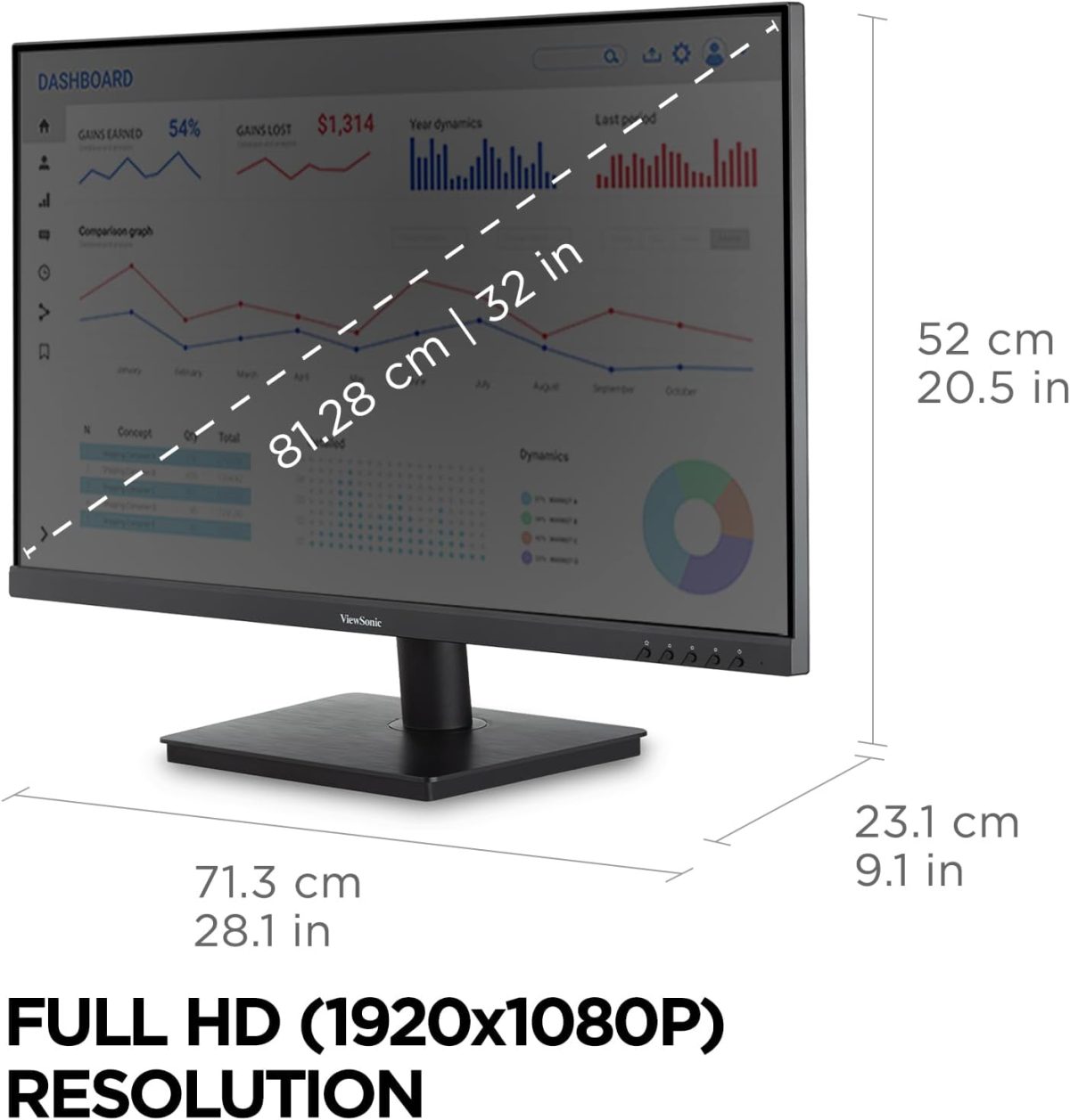 ViewSonic VA3209M 32 Inch IPS Full HD 1080p Monitor with Thin Bezels, 75Hz, Eye Care, HDMI, VGA Inputs for Home and Office - Image 4