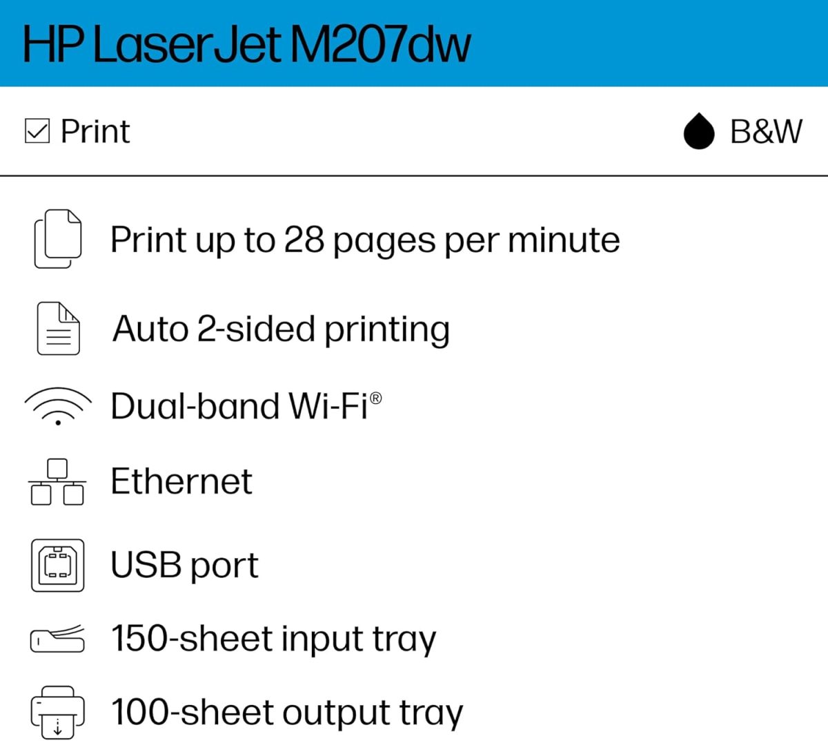 HP Laserjet M207dw Laser Wireless Printer, Black and White, Duplex, Best for Office - Image 3