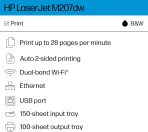HP Laserjet M207dw Laser Wireless Printer, Black and White, Duplex, Best for Office - Image 3