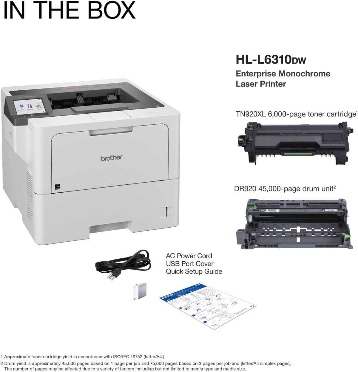 Brother HL-L6310DW Enterprise Monochrome Laser Printer with Low-Cost Printing, WirelessNetworking, and Large Paper Capacity, Works with Alexa - Image 3