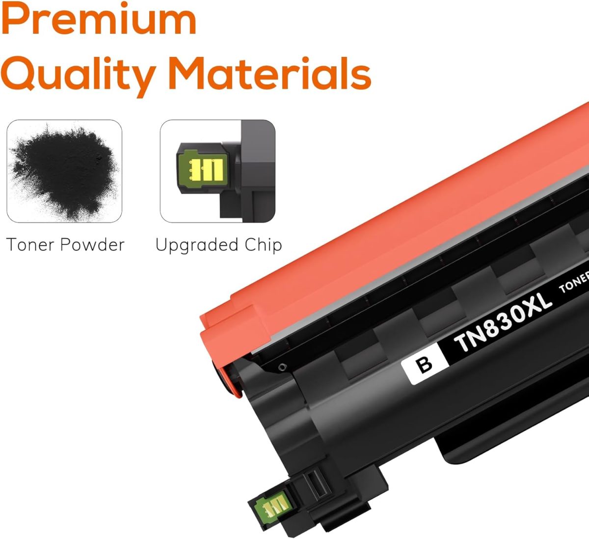 Compatible TN830XL TN830 Toner Replacement for Brother TN830XL TN830/XL/V Toner Work with HL-L2460DW HL-L2405W HL-L2400D HL-L2480DW MFC-L2820DW XL MFC-L2900DW DCP-L2640DW Printer (4 Black) - Image 4