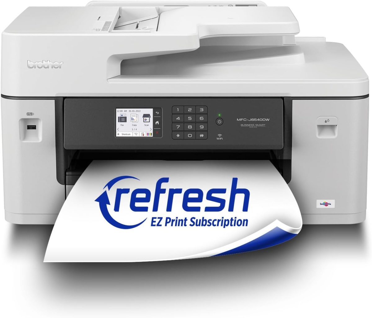 Brother Genuine Wide Format All-in-One Wireless Color Printer for Home Office and Small Business with 11x17 Printer, Scanner, Copier and Fax - Fast 28 PPM Inkjet Technology (MFC-J6540DW) - Image 1