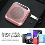 Portable Voice Amplifier for Teachers, 2200mAh Rechargeable Personal Amplifier Mic PA System Headset Microphone with Speaker for Teachers, Training, Meeting, Tour Guide, Yoga, Classroom (Rose) - Image 4