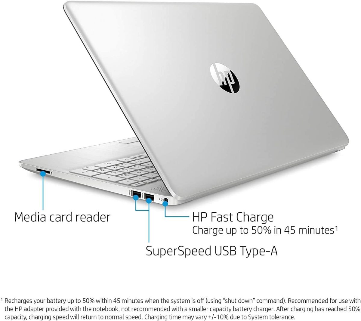 2021 HP 15.6'-inch HD Laptop PC AMD Dual-Core Ryzen 3 3250U 4GB DDR4 128GB SSD + 1TB HDD AMD Radeon Graphics Computer USB-C HDMI WiFi AC RJ45 Bluetooth Webcam Notebook, Silver (Renewed) - Image 4