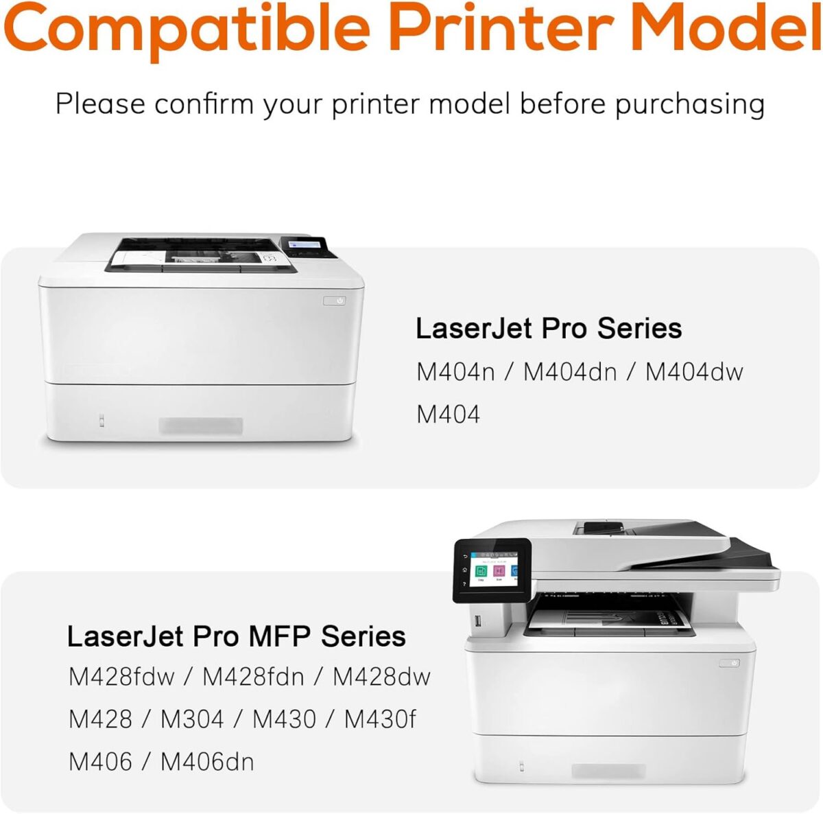 Compatible Toner Cartridge Replacement for HP 58A CF258A 58X CF258X (with chip) 58A CF258A Toner Cartridge Black for Laserjet Pro MFP M428fdw M404n M428fdn M404dn M430 Printer(2 Black) - Image 2