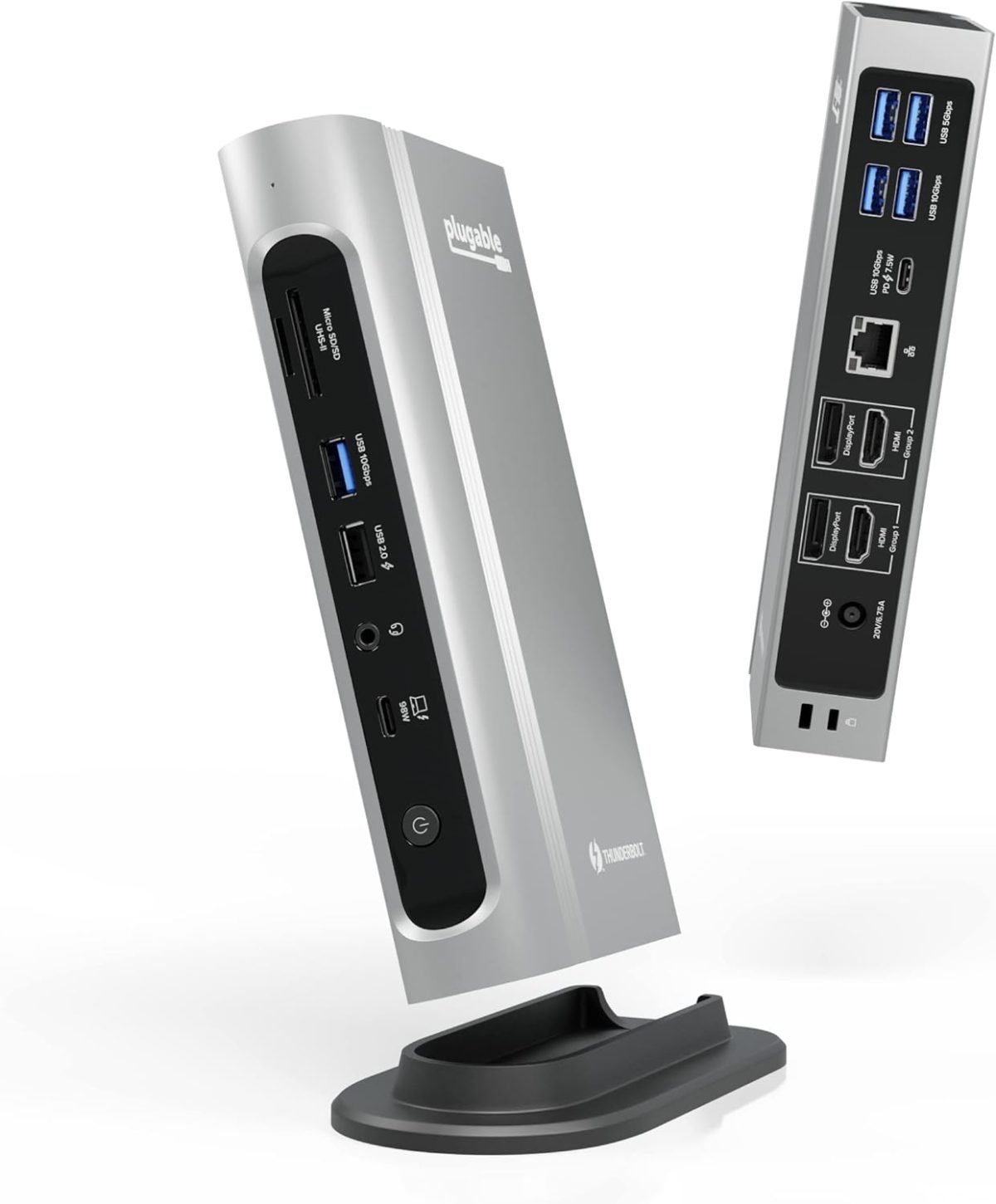 Plugable 16-in-1 Thunderbolt 4 Dock – Dual 4K Monitors for M4 MacBook Air/Pro, 100W Charging, 2X HDMI, 2X DisplayPort, 2.5G Ethernet, 7X USB, MicroSD/SD Card Reader, Audio, Windows & USB4 Compatible - Image 1