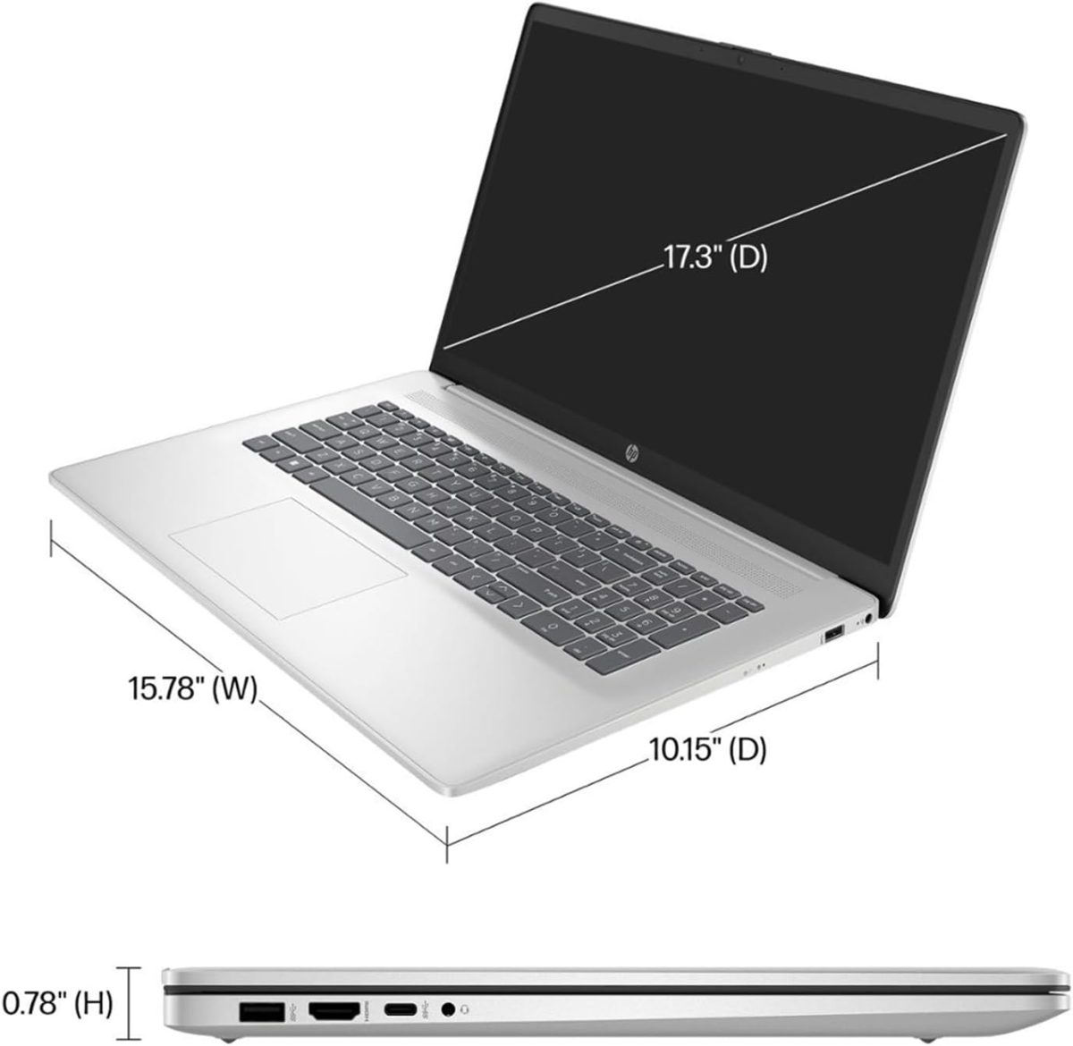 HP 17.3" FHD Business Laptop, 12th Gen Intel Core i3-1215U(6-Core, Beat i5-1135G7), 32GB RAM, 1TB SSD, Wi-Fi, Long Battery Life, Webcam, HDMI, Windows 11 Pro, GM Accessories - Image 4