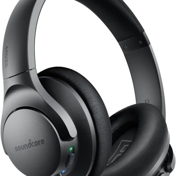 Soundcore Anker Life Q20 Hybrid Active Noise Cancelling Headphones, Wireless Over Ear Bluetooth Headphones, 70H Playtime, Hi-Res Audio, Deep Bass, Memory Foam Ear Cups, Travel, Office, USB-C Charging
