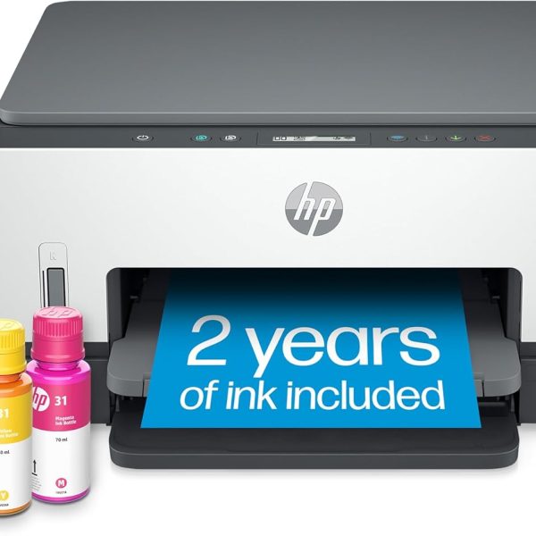 HP Smart -Tank 6001 Wireless Cartridge-Free all in one printer, this ink -tank printer comes with up to 2 years of ink included, with mobile print, scan, copy (2H0B9A)