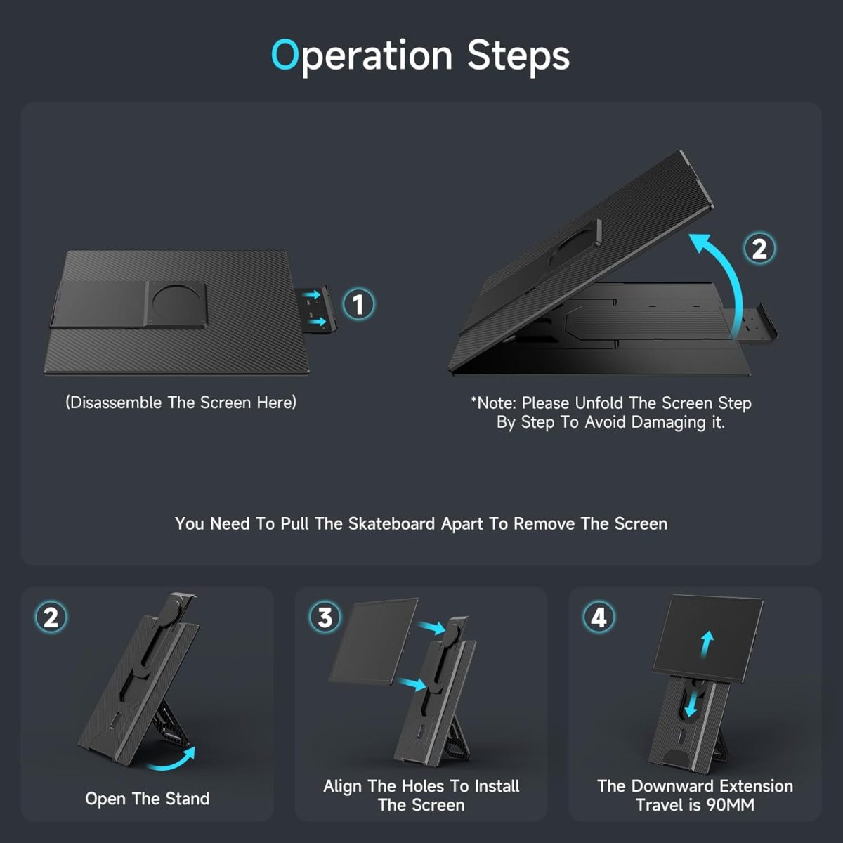 2025 Upgraded Laptop screen extender, 16.1" FHD 1200P, 360° Rotating, Plug&Play, Ultra-Thin Zero Frame, Detachable Stand, portable monitor for laptop, Travel Monitor for Laptop/PC/Mac/Phone - Image 4