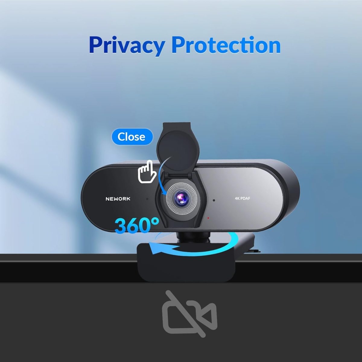 Streaming 4K Webcam with Sony Sensor, 1080P@60FPS, Fast PDAF Autofocus & Dual Mics, Auto Light Adjust, USB Plug & Play, Privacy Cover, 79° FOV – Perfect for Live Streaming, Zoom, Teams & Calls - Image 7