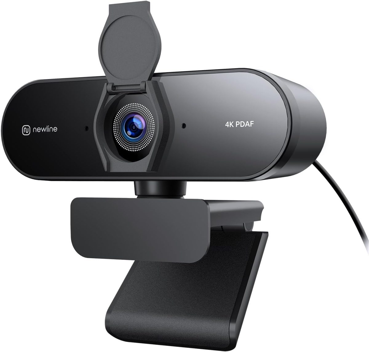 4K Webcam for PC, PDAF/CDAF Autofocus, 1080P@60FPS, 79° FOV, Auto Light Correction, 2 Noise Reduction Mics, Privacy Cover, USB-A, Streaming Camera for Skype, Teams, Online Meeting, NewEye 62 - Image 1