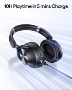 TAGRY Active Noise Cancelling Headphones 100H Playtime Wireless Over Ear Bluetooth Headphones Fast Charging Earphones with Deep Bass Comfort Light Weight Headsets for Travel Home Office PC Black - Image 5