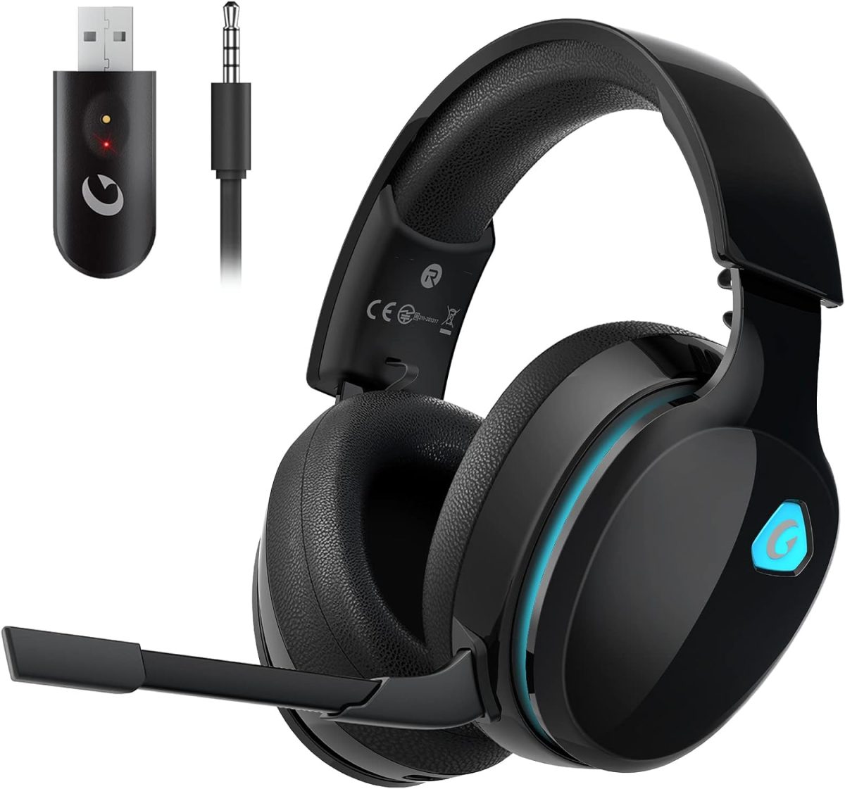 2.4GHz Wireless Gaming Headphones for PS5, PS4 Fortnite & Call of Duty/FPS Gamers, PC, Nintendo Switch, Bluetooth 5.3 Gaming Headset with Noise Canceling Mic, Stereo Sound, 40+Hr Battery -Black - Image 1