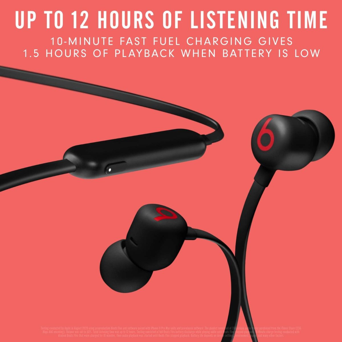 Beats Flex Wireless Earbuds - Apple W1 Headphone Chip, Magnetic Earphones, Class 1 Bluetooth, 12 Hours of Listening Time, Built-in Microphone - Black - Image 2