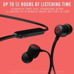 Beats Flex Wireless Earbuds - Apple W1 Headphone Chip, Magnetic Earphones, Class 1 Bluetooth, 12 Hours of Listening Time, Built-in Microphone - Black - Image 2