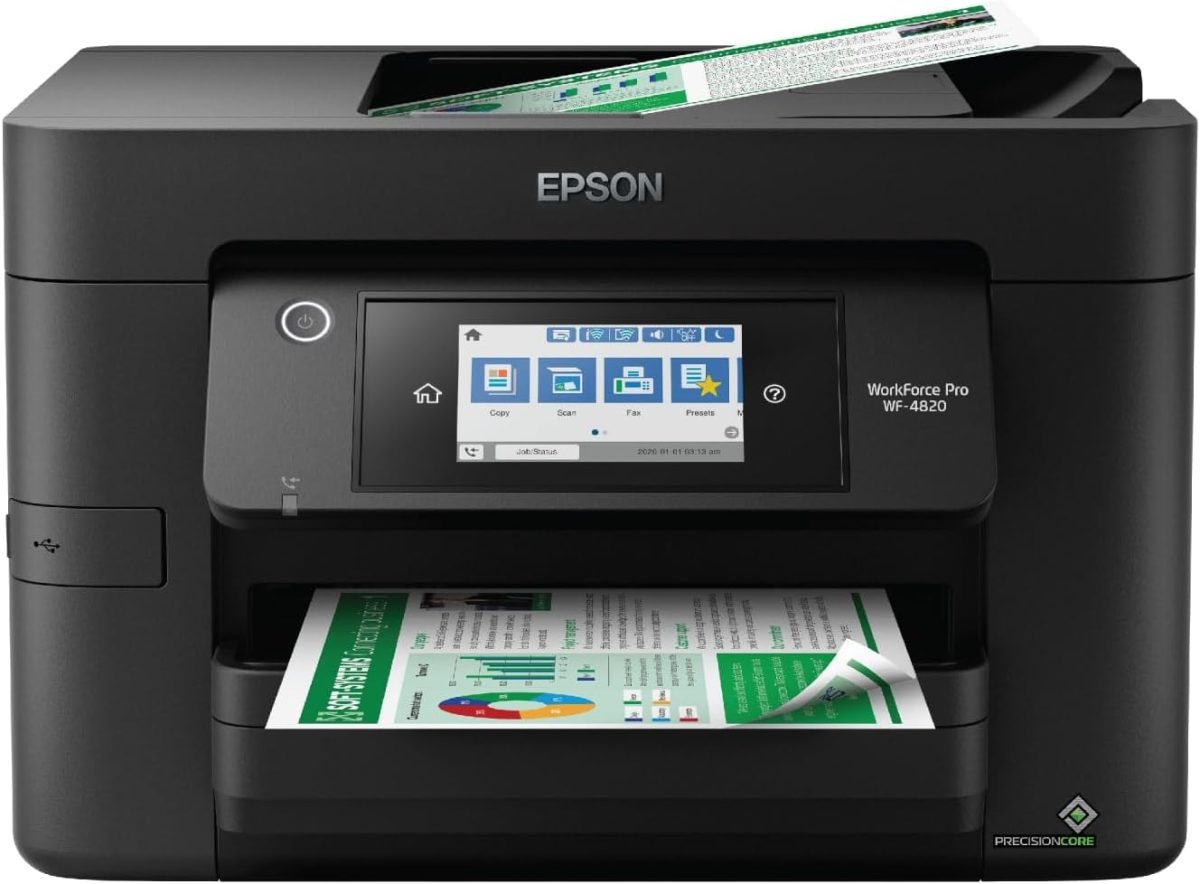 Epson® Workforce® Pro WF-4820 Wireless Color Inkjet All-In-One Printer, Black, Large - Image 1