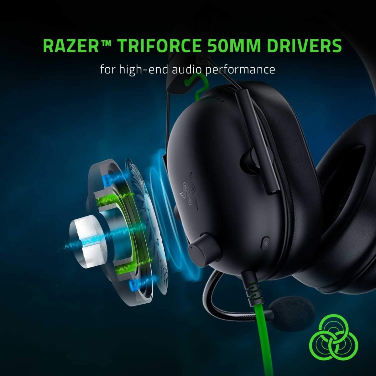 Razer BlackShark V2 X Gaming Headset: 7.1 Surround Sound - 50mm Drivers - Memory Foam Cushion - For PC, PS4, PS5, Switch - 3.5mm Audio Jack - Black - Image 2
