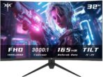 32 Inch Curved Gaming Monitor, FHD 1080P 165Hz PC Monitor, 1500R, 122% sRGB with HDR, FreeSync Premium, HDMI 2.0x2, DisplayPort 1.4, VESA Compatible, Tilt Adjustable, Eye Care, H32S17C