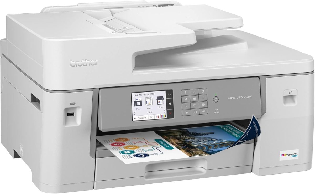 Brother MFC-J6555DW INKvestment Tank Color Inkjet All-in-One Printer with up to 1 Year of Ink in-box1 and 11” x 17” Print, Copy, scan, and fax Capabilities,White - Image 4