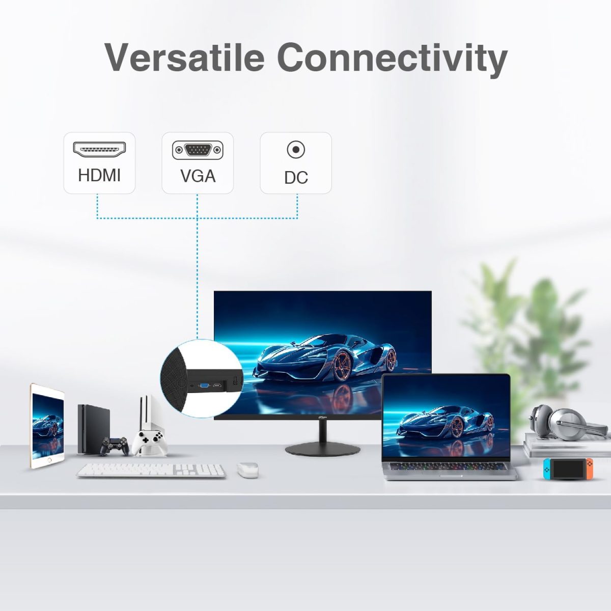 22 inch Class Thin Full HD (1920 x 1080p) Computer Monitor, 100Hz Refresh Rate, 3-Sided Frameless, Ultra Slim, VESA, LowBlue Mode, Tilt Adjust, HDMI *1, VGA*1 - Image 6