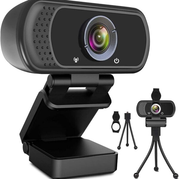 ToLuLu 1080P Webcam with Microphone, HD Webcam Web Camera with Tripod Stand, Widescreen USB Computer Camera, Streaming Mic Web cam for Online Calling/Conferencing,Facetime/YouTube Desktop Laptop PC
