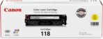 Canon Genuine 118 Yellow Toner Cartridge Compatible with MF720 Series, LBP7200Cdn, LBP7660Cdn, MF8300 Series, MF8580Cdw
