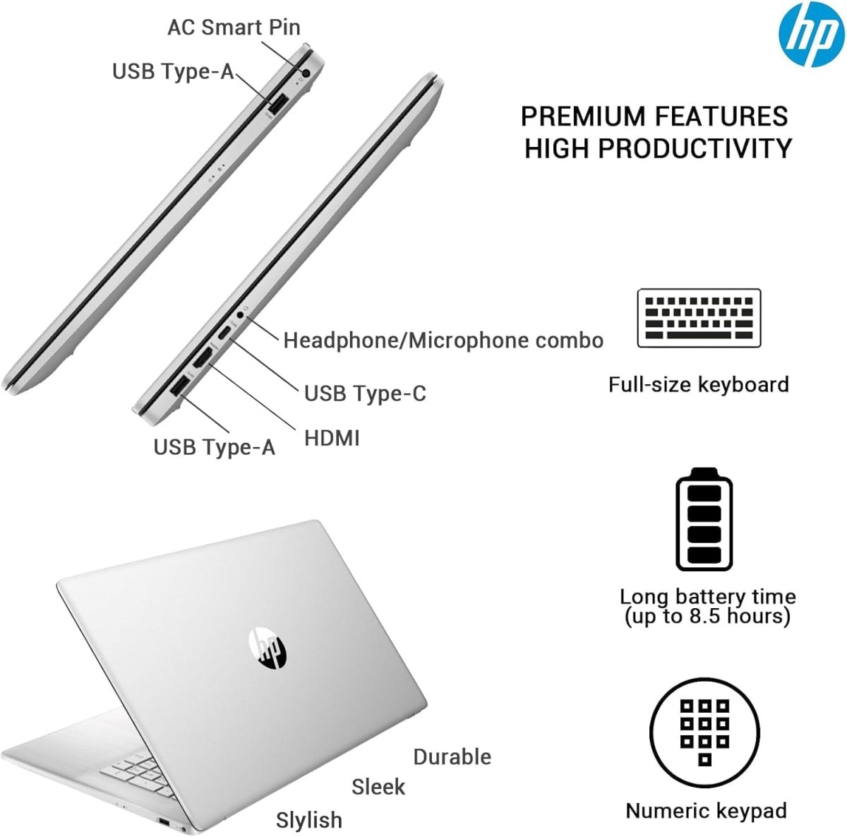 HP 2025 Pavilion Laptop, 17.3" FHD IPS Computer, 6-Core AMD Ryzen 5, 32GB RAM, 1.5TB Storage (1TB SSD + 500GB Ext), Wi-Fi 6, Webcam, Long Battery, HubxcelAccessory, Lifetime Office 2024 Windows 11 Pro - Image 6