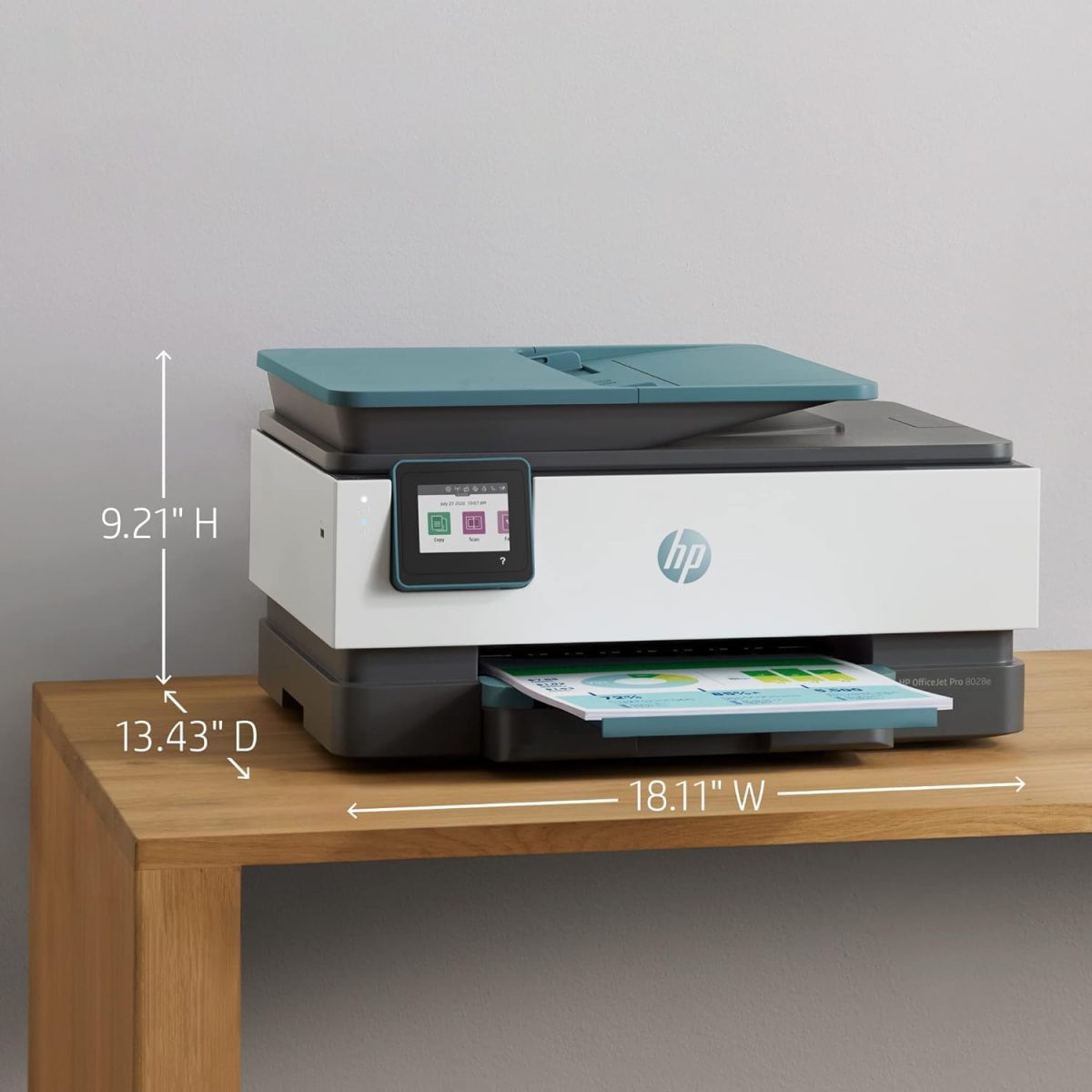 HP OfficeJet Pro 8028e All in One Wireless Printer Scanner Copier Fax Inkjet Print 2.7 Inch Touchscreen 2 Months of Instant Ink 20 ppm Black 10 ppm Color Home Office Use (Renewed) - Image 6